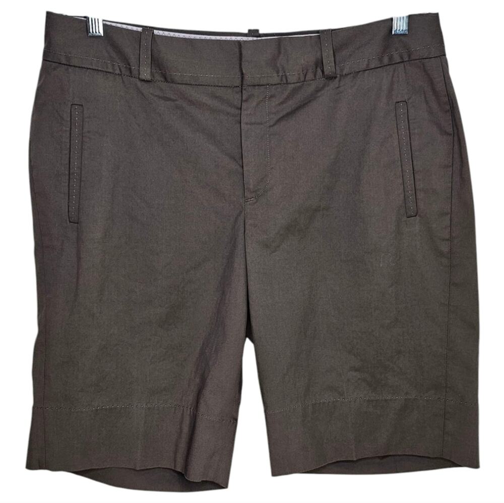 Banana Republic Martin Fit Stretch Brown Pocketed Flat Front Shorts Size 12
